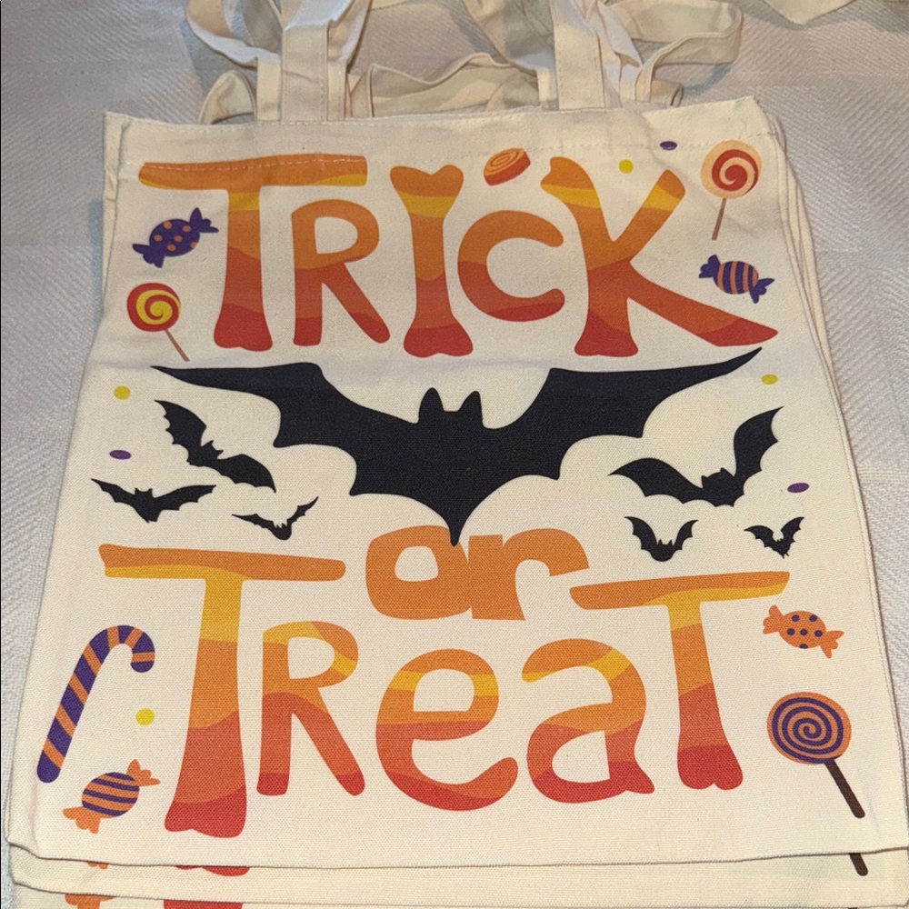 Canvas Halloween Trick or Treat Tote Bag